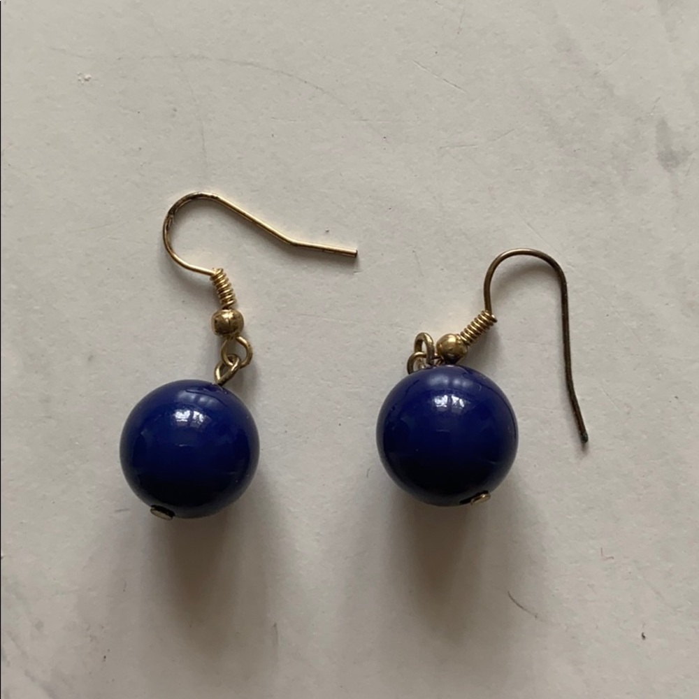 Simple navy earrings